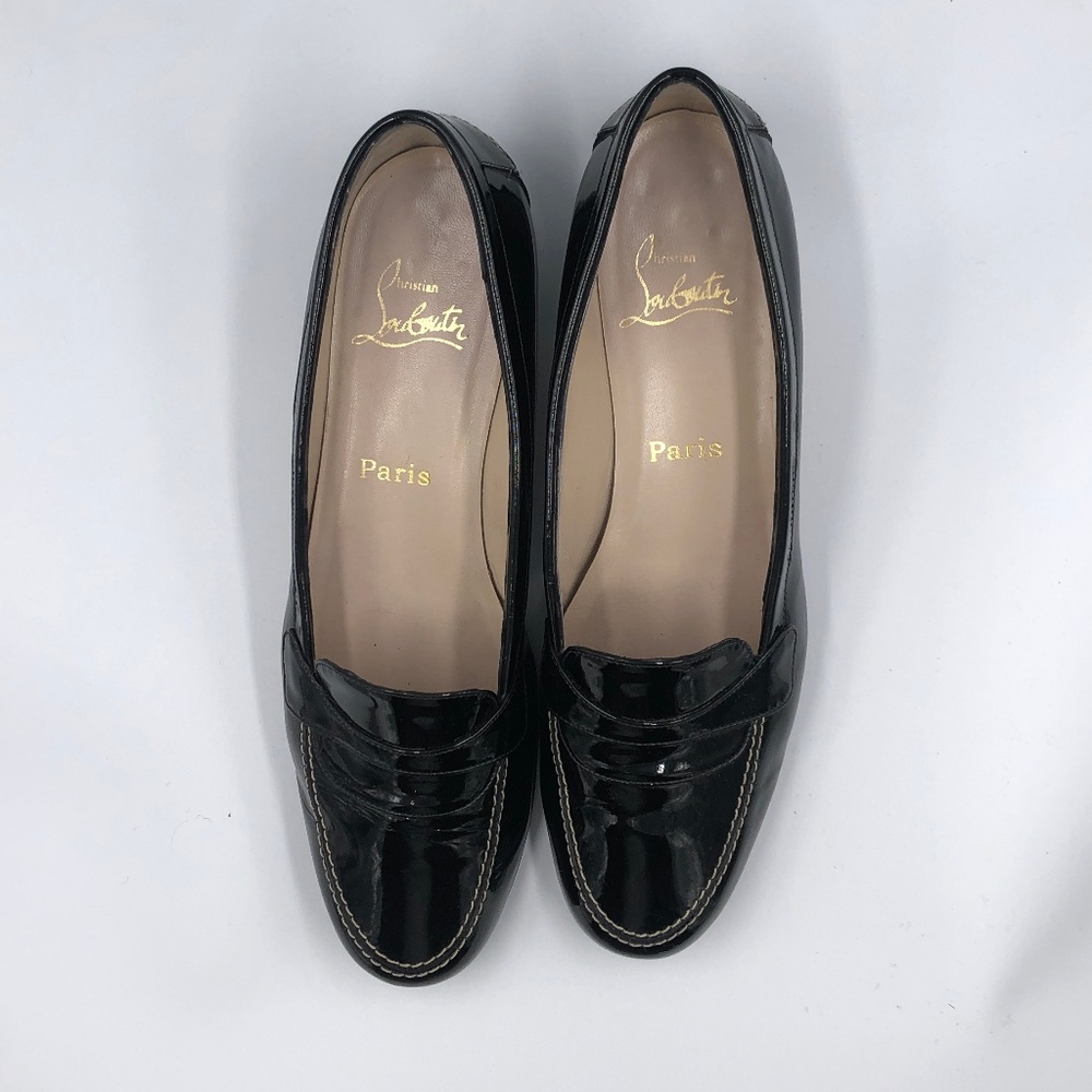 Christian Louboutin Patent Black Loafers - Picture 6 of 7